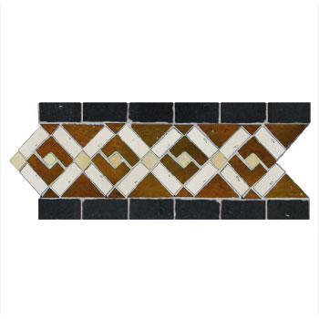 Mosaic House Moroccan tile Rif 19-1-6-11 Brown White Black Beige  zellige, mosaic, zellij, border, glaze, traditional 